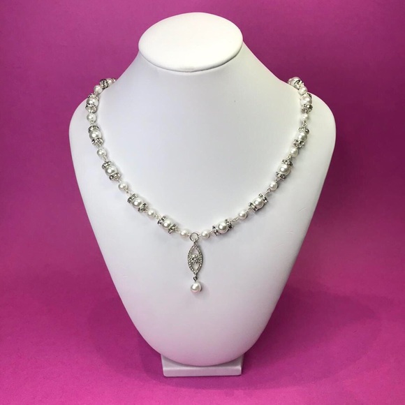 Handmade NWT Evil Eye Rhinestones & Pearls Necklace 🦄3 for $15 or 4 for $20 🦄 - Picture 5 of 7